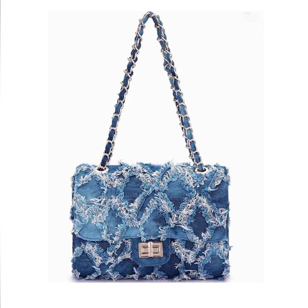 Distressed Denim Handbag